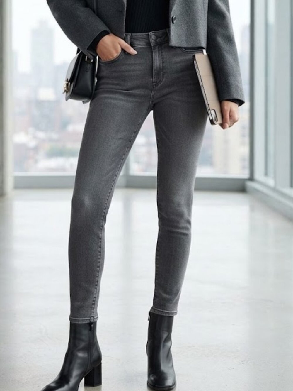 Catherine Malandrino Aimee Skinn Grey Skinny Jeans Size 2 / 26 Regular Stretch